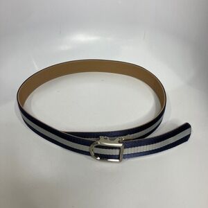 Nexbelt the belt with no holes navy blue & gray striped adjustable size